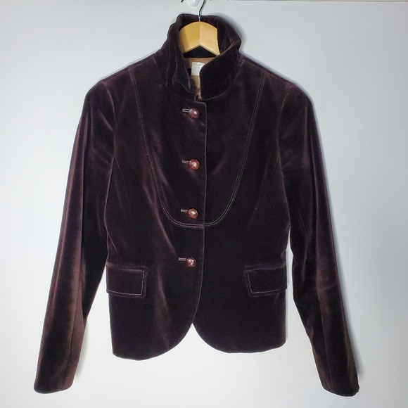J Crew Bella Velvet Jacket Brown #85794 Size 2